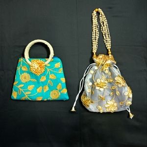 2 silk bags new